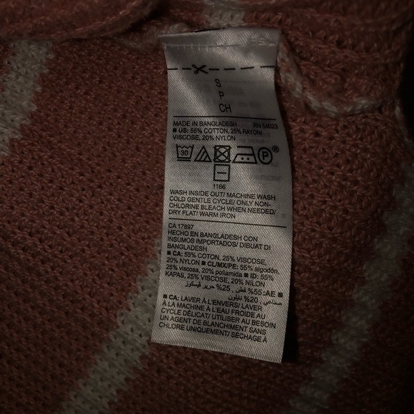 Old Navy Womens Small light pink/white V-neck sweater - Picture 6 of 6